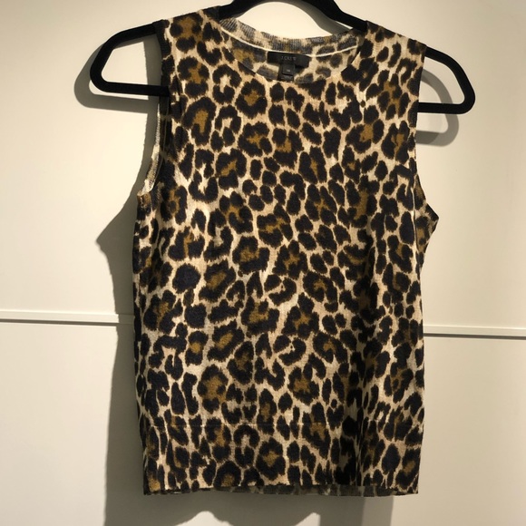 J Crew Leopard Marino Wool Top - Picture 2 of 2